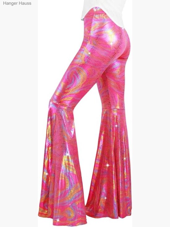 Pants - Sequined Flare High Waisted Wide Leg Bell Bottom Pants